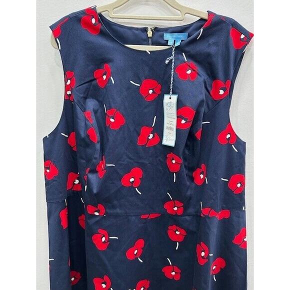 NWT Draper James Womens Poppy A-Line Dress Floral Preppy Nassau Navy Size 18 NWT - Picture 3 of 10